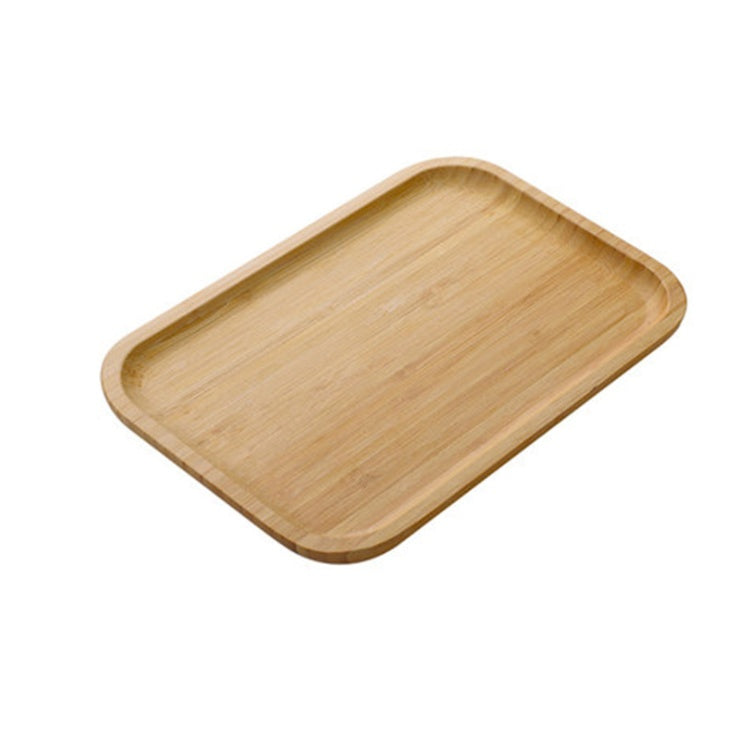 Bamboo tea and food dessert tray with handles, used for serving drinks or snacks, featuring a natural and eco-friendly design.