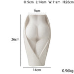 Large modern ceramic flower vase with artistic body shape, 26cm tall and 0.96kg, perfect for bold floral arrangements in modern spaces.