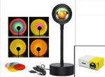 Sunset Projection Lamp - Adjustable Decor with yellow-themed projector and color filters for vibrant wall lighting effects.