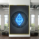 Modern canvas art poster hanging on a wall, adding stylish and contemporary decor to a room interior