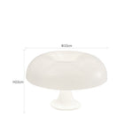 White Decorative Mushroom Lamp with dimensions 33cm wide and 22cm high, featuring USB-powered 3-color light and dimming.
