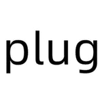 Black 'plug' text on white background, indicating the power source type for the Oh Baby LED Neon Sign - Birthday Light Decor.