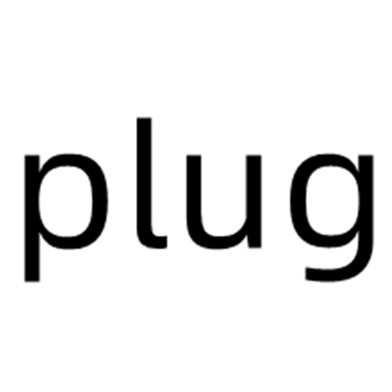 Black 'plug' text on white background, indicating the power source type for the Oh Baby LED Neon Sign - Birthday Light Decor.